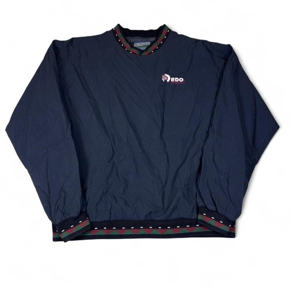 St. Martin Collection Quilted Pullover Jacket Navy Mens L
